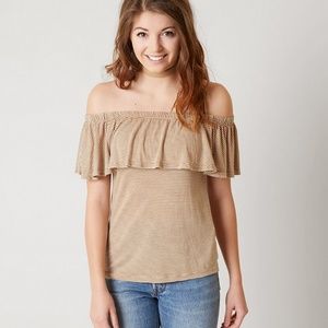 Yellow Gimmicks off the shoulder top